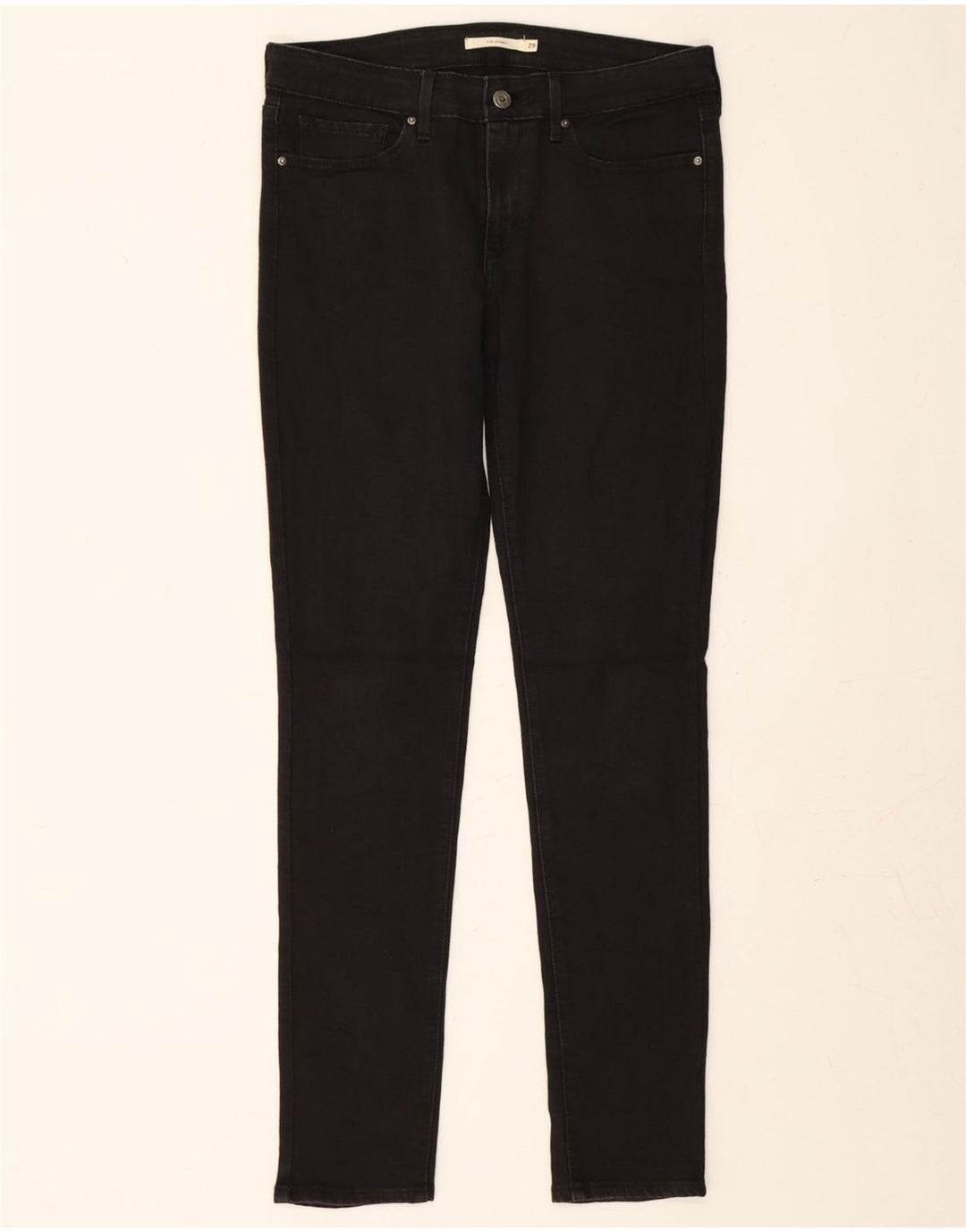 LEVI'S Womens 711 Skinny Jeans W29 L31 Black Cotton Vintage Levi's and Second-Hand Levi's from Messina Hembry 