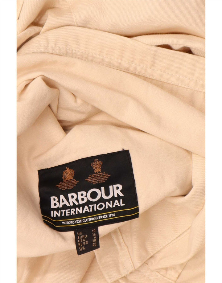 Barbour Dame Oversized Bomber Jacket UK 10 Small Beige Bomuld