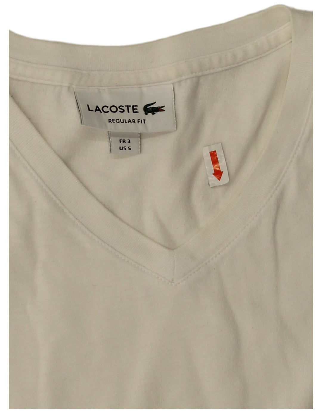 Lacoste Herre Regular Fit T-Shirt Top størrelse 3 Lille hvid bomuld
