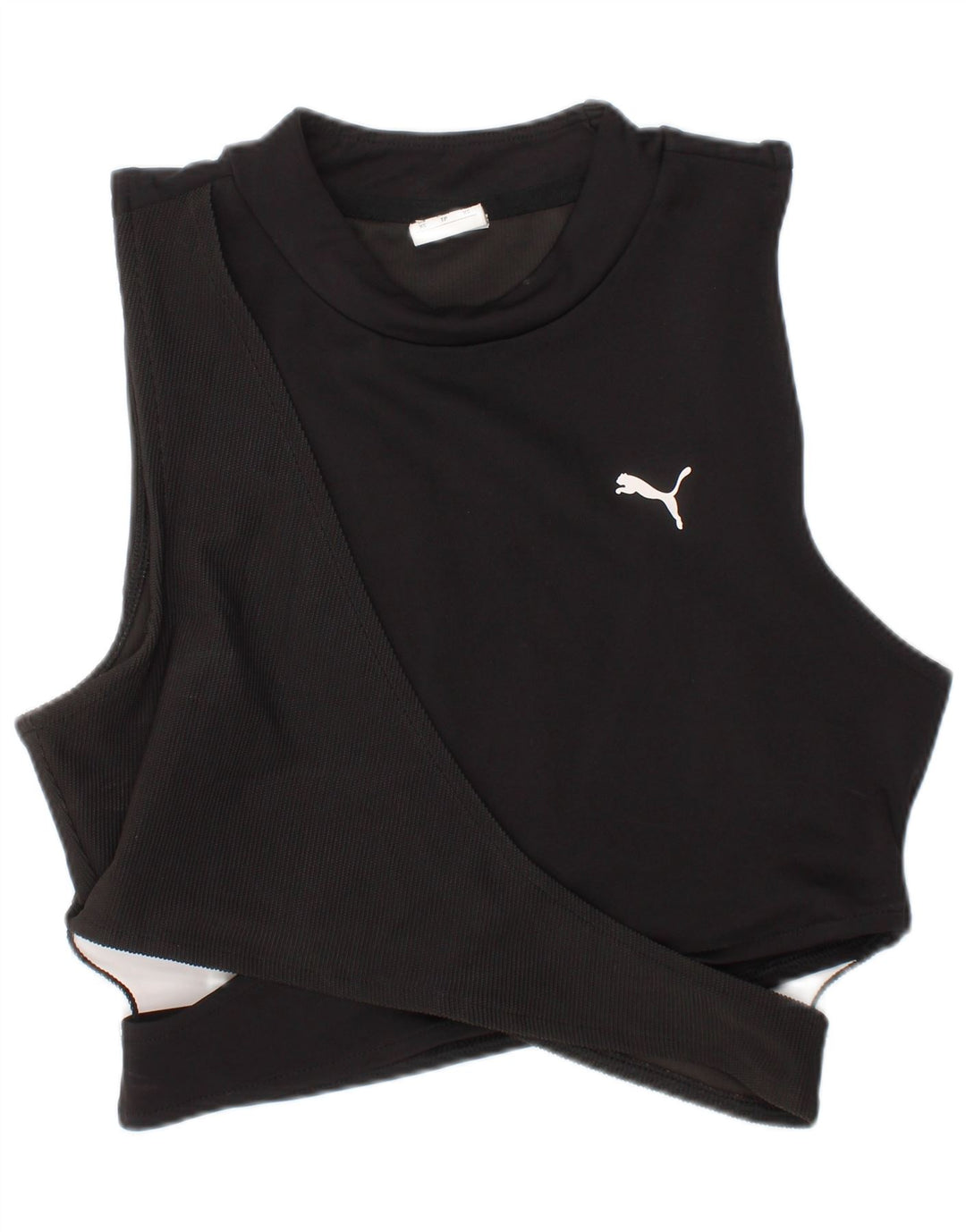 PUMA Womens Crop Top UK 4 XS Black Polyester Sports