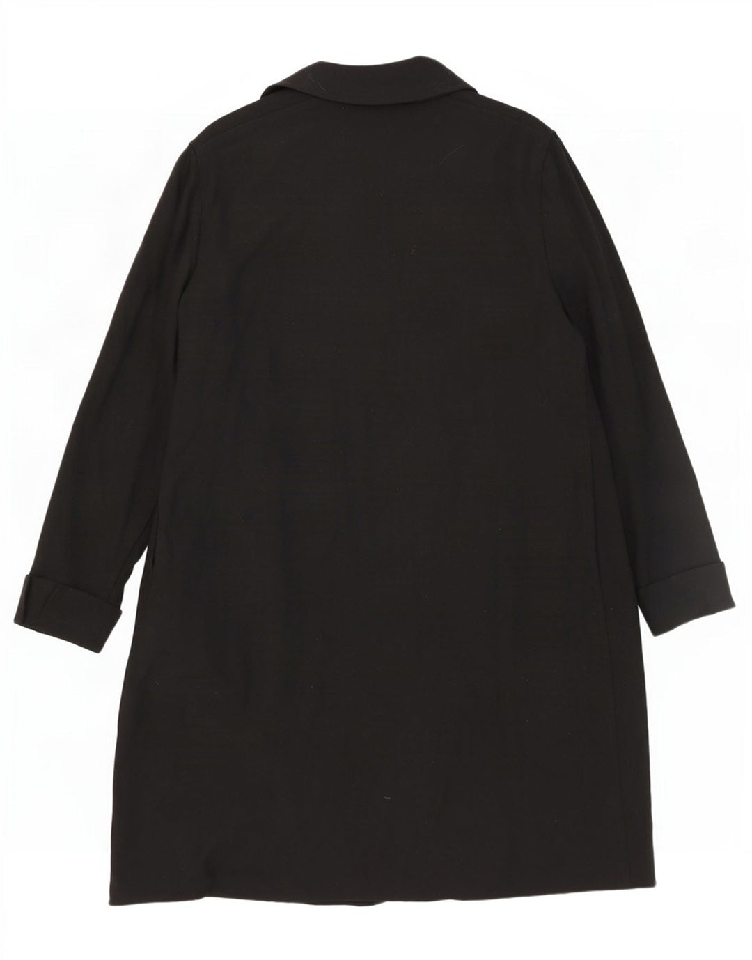Jaeger Womens Open Overcoat UK 16 Large Black Wool