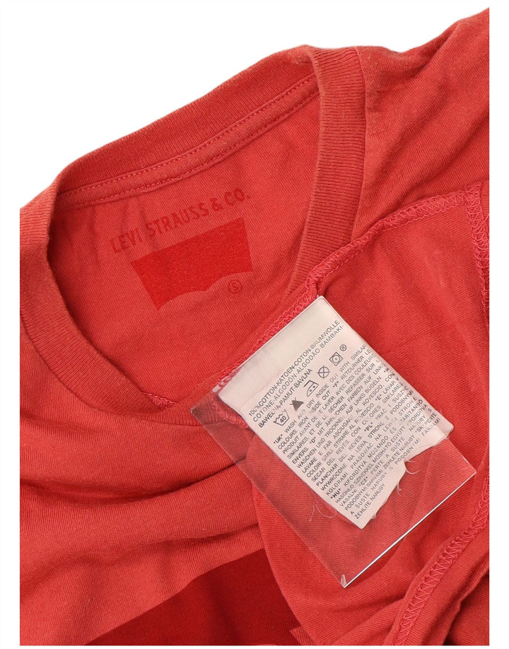 LEVI'S Womens Graphic T-Shirt Top UK 10 Small Red Cotton