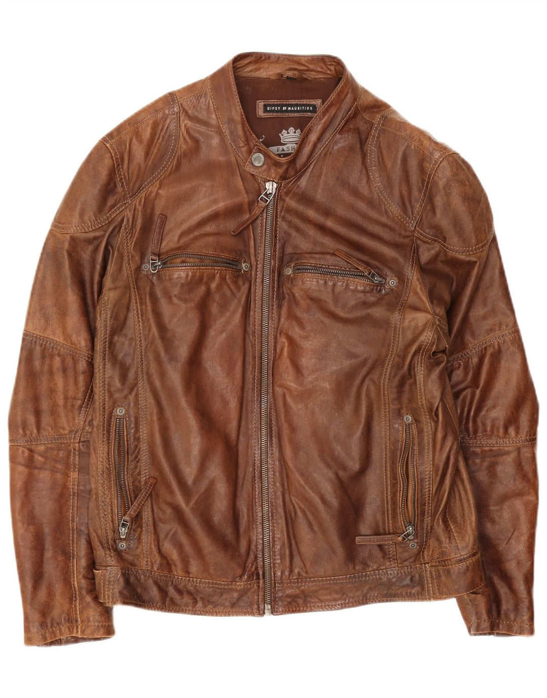 Gipsy Herre Læderjakke UK 42 XL Brun