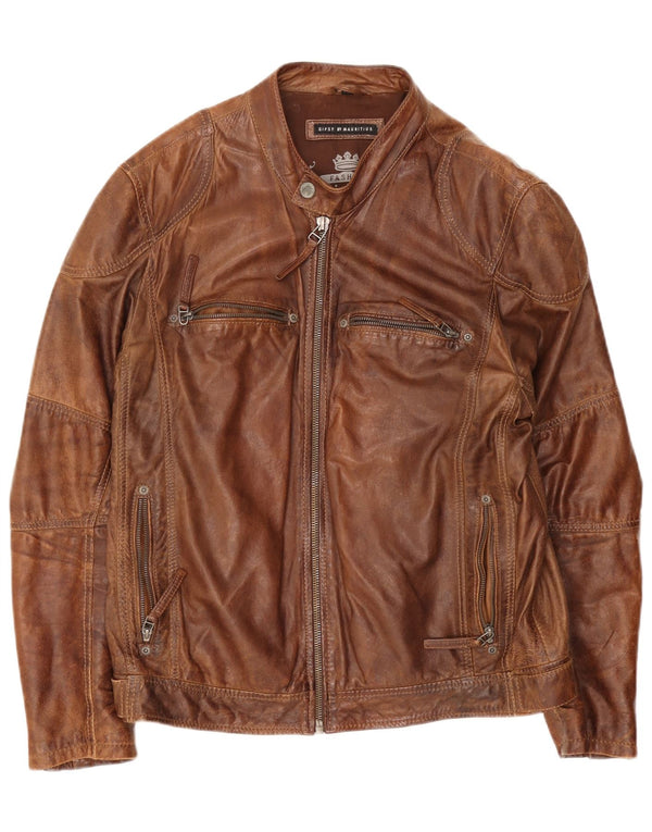 Gipsy Herre Læderjakke UK 42 XL Brun