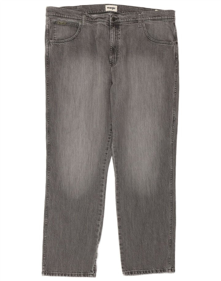 WRANGLER Herre Texas Straight Jeans W42 L32 Grå Bomuld