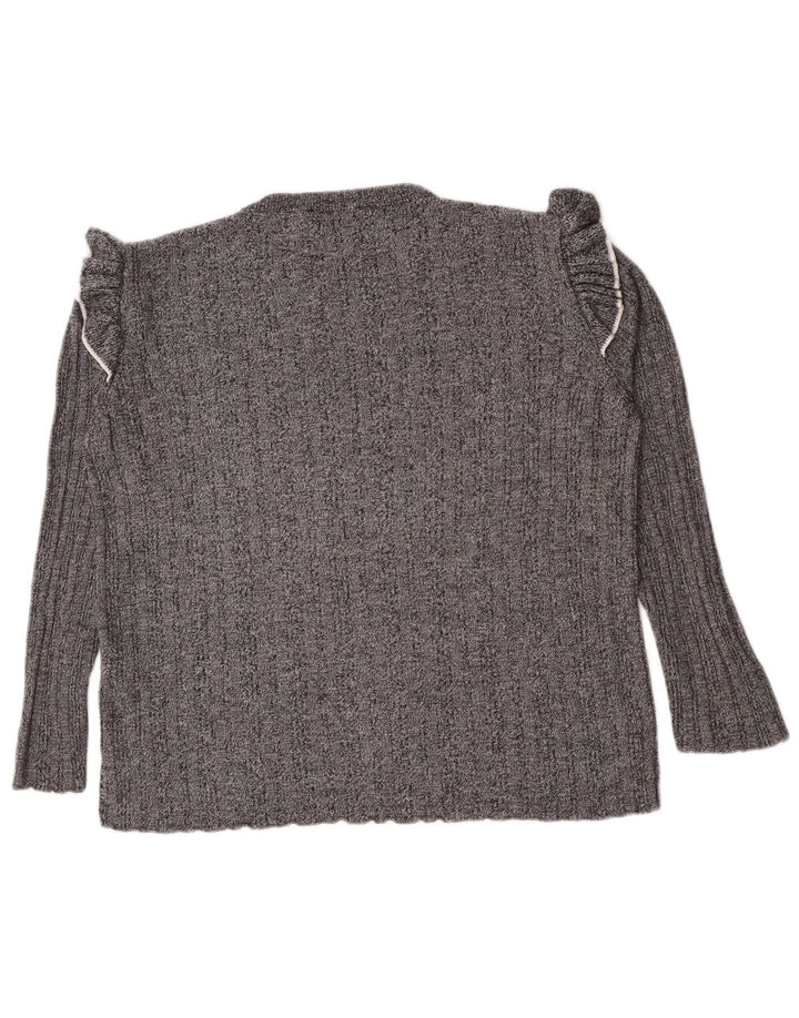 Marks & Spencer Dame sweater med rund hals DK 16 Stor grå akryl