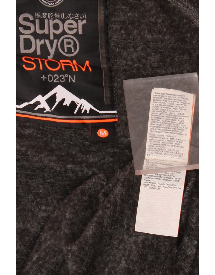 SUPERDRY hættetrøje til kvinder med lynlås UK 14 Medium Grey Flecked Polyester