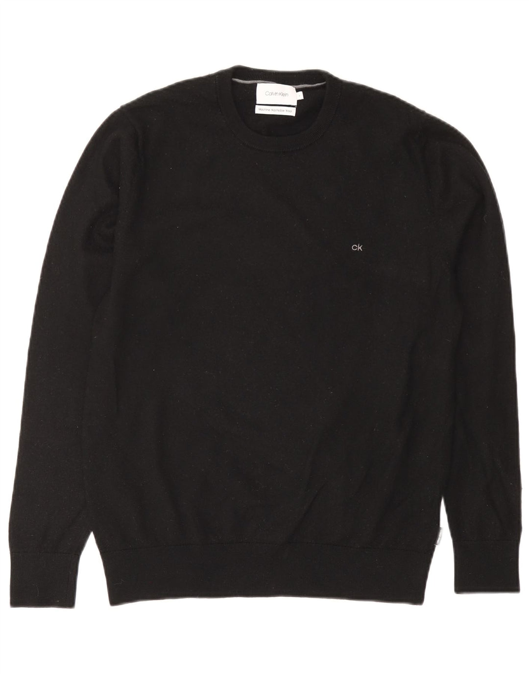 Calvin Klein dame sweater med rund hals DK 16 Stor sort uld