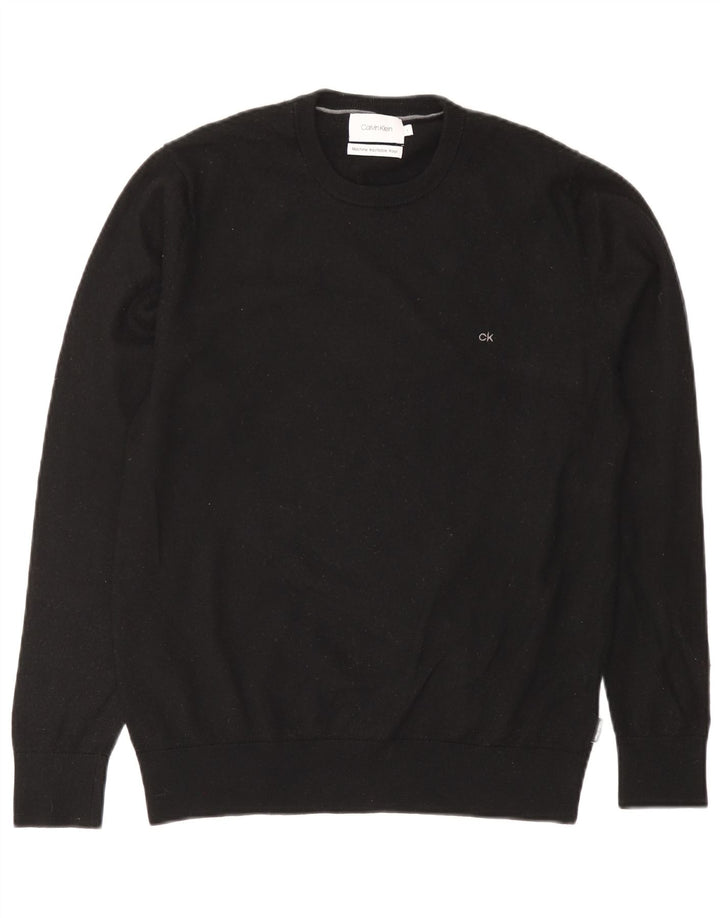 Calvin Klein dame sweater med rund hals DK 16 Stor sort uld