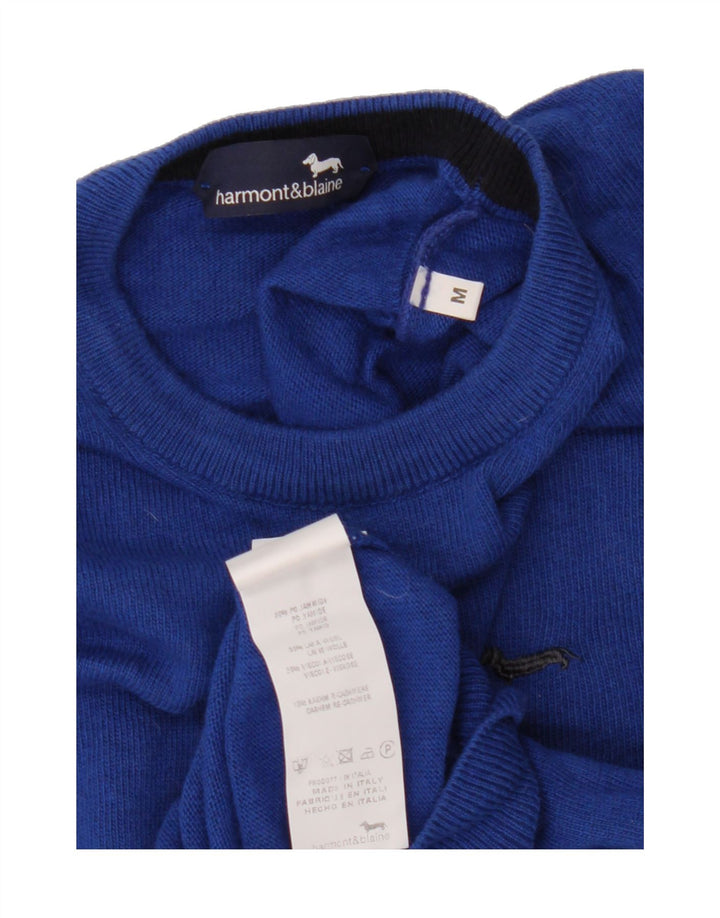 HARMONT & BLAINE Mens Crew Neck Jumper Sweater Medium Navy Blue Polyamide Vintage Harmont & Blaine and Second-Hand Harmont & Blaine from Messina Hembry 