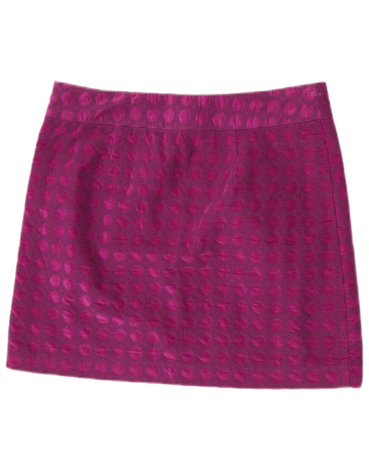 White Stuff Dame Mini-nederdel UK 12 Medium W32 Lilla Geometrisk Bomuld