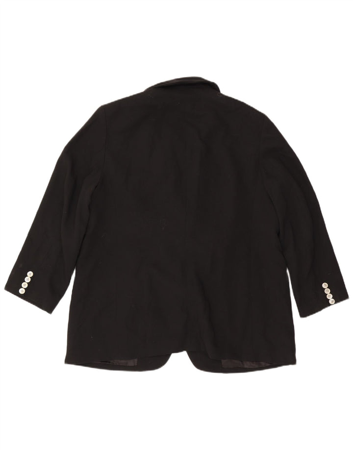 Ralph Lauren Dame 2-knaps blazerjakke US 14 XL sort uld