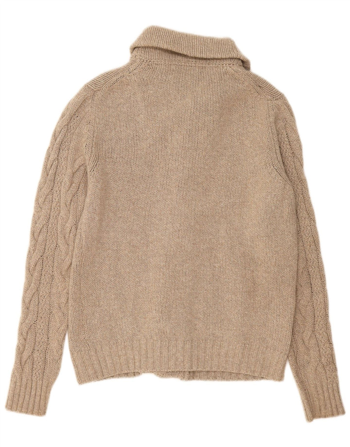 Massimo Dutti Herre Cardigan Sweater Stor Beige Uld