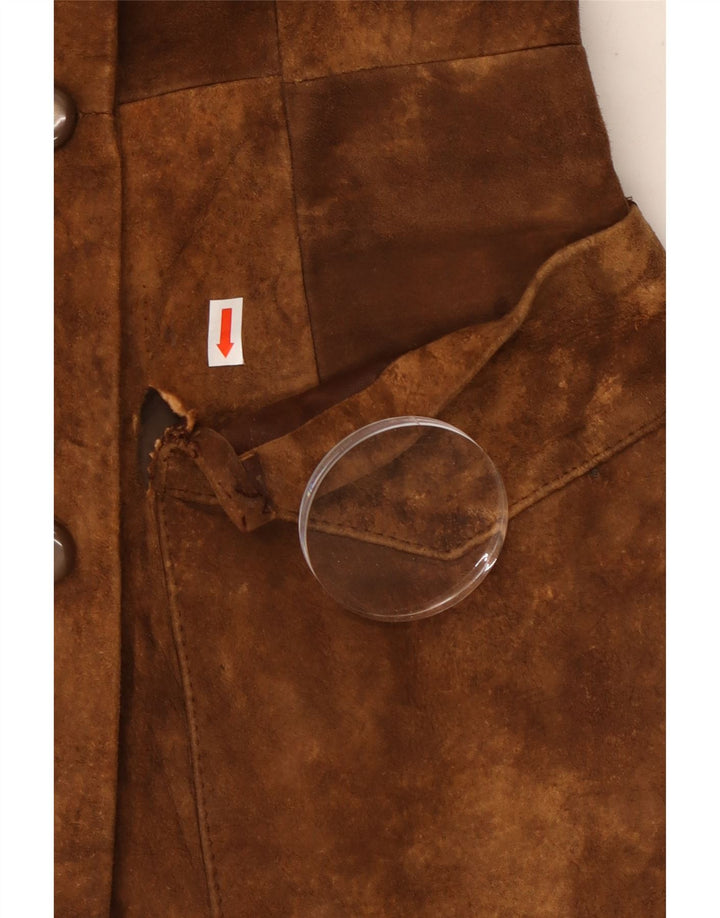 Vintage ruskindsfrakke til kvinder UK 10 Small Brown