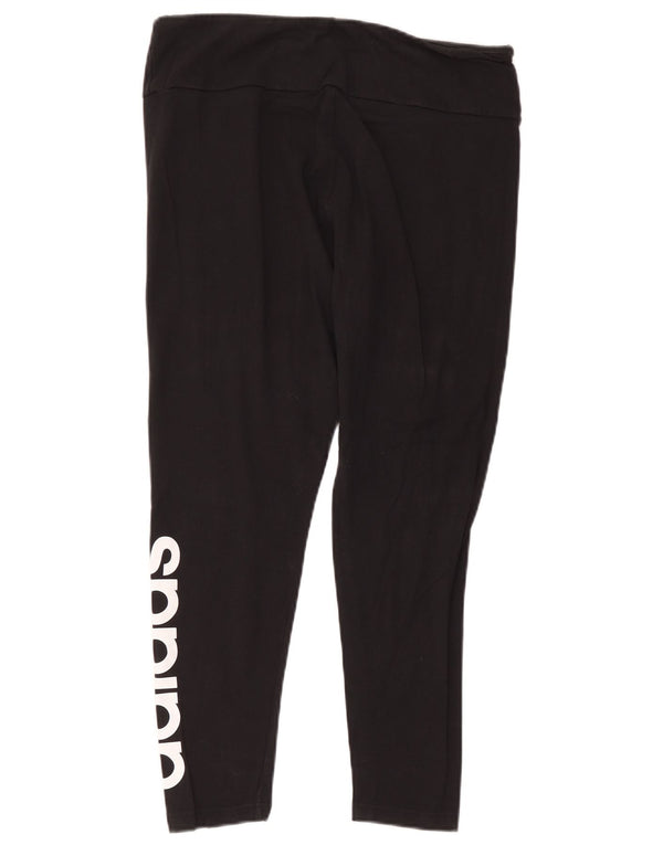 Adidas Grafiske Leggings til kvinder UK 20/22 XL Sort Bomuld
