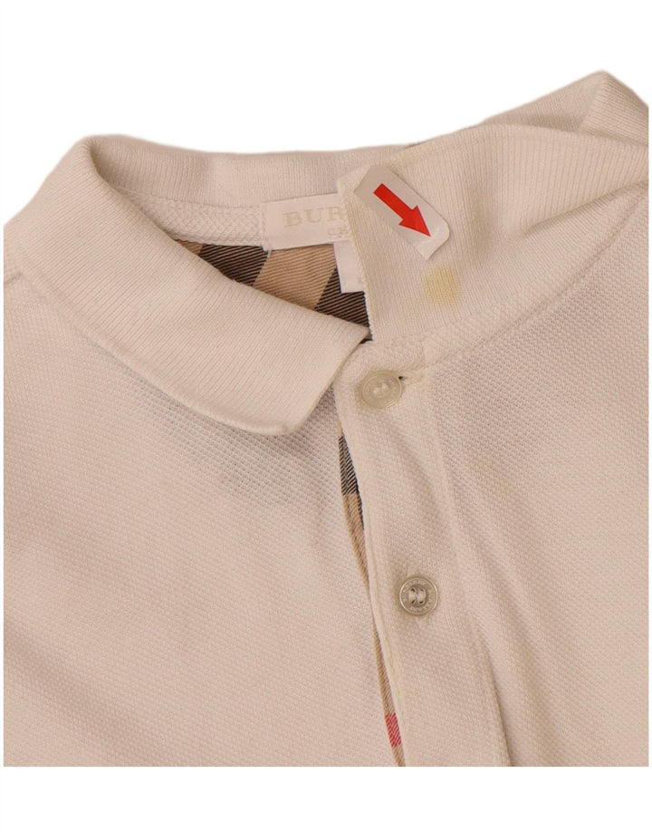 Burberry Boys poloshirt 6-7 år hvid bomuld