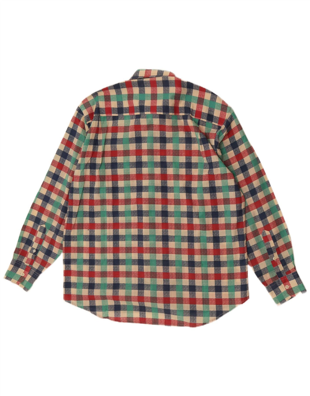 Vintage herreskjorte Stor flerfarvet Gingham Polyester