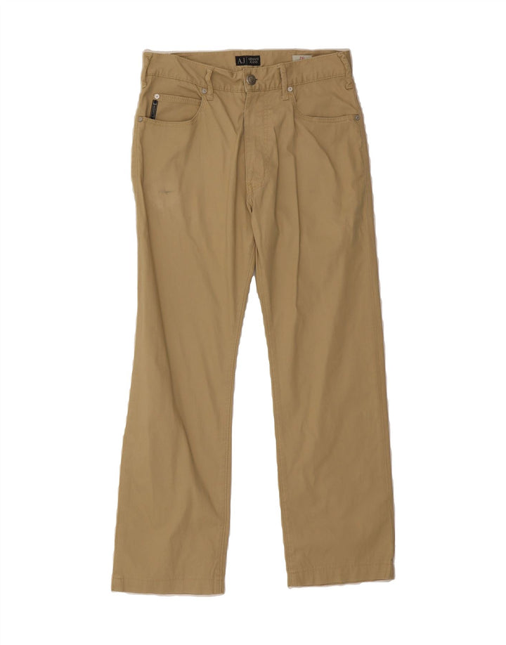 ARMANI Mens Straight Casual Trousers W30 L27 Beige Vintage Armani and Second-Hand Armani from Messina Hembry 