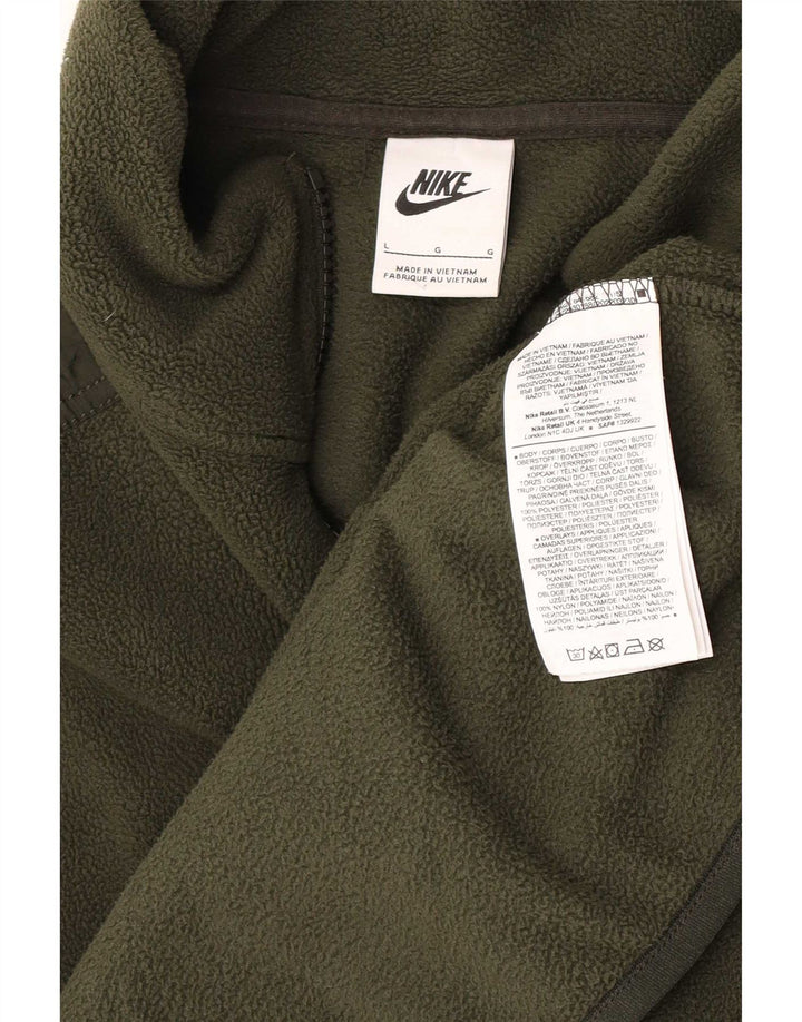 Nike Fleece Jumper med lynlås til mænd Large Khaki Polyester