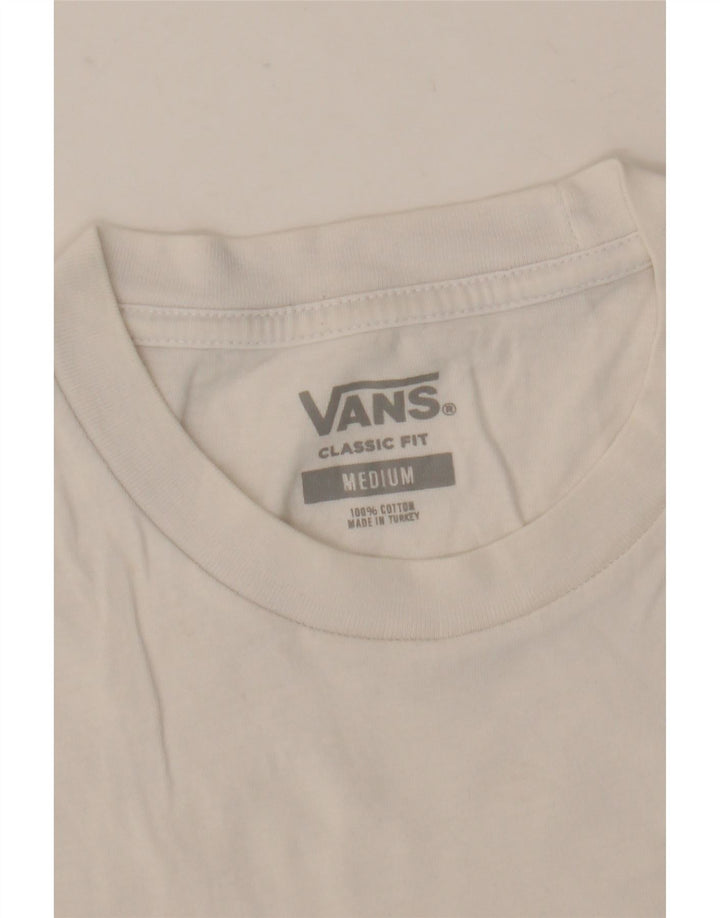 VANS Herre Classic Fit T-Shirt Top Medium Sort Colourblock Bomuld