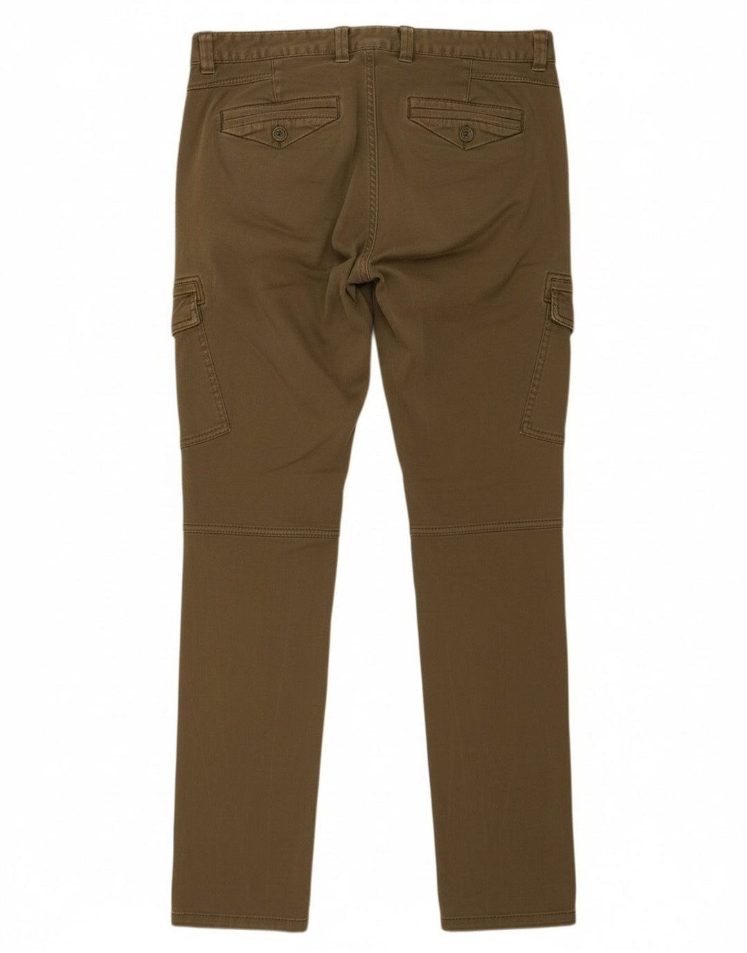BENETTON Womens Slim Cargo Trousers IT 44 Medium W32 L32 Khaki Cotton