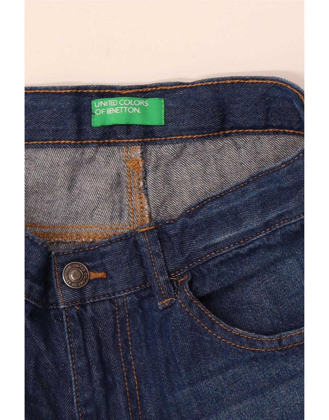 Benetton Graphic Straight Jeans til kvinder W26 L26 Blå