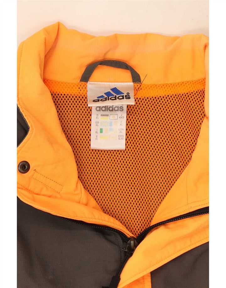 Adidas Regnjakke til mænd UK 42 XL Orange Colourblock Polyester