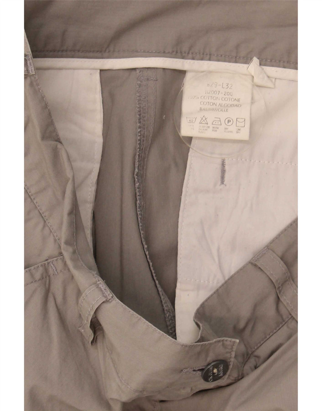 Calvin Klein Dame Straight Cargo Bukser W29 L32 Grå Bomuld