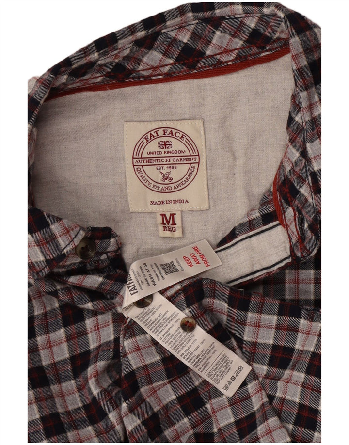 Fat Face Herre Flanelskjorte Medium Grey Ternet Bomuld