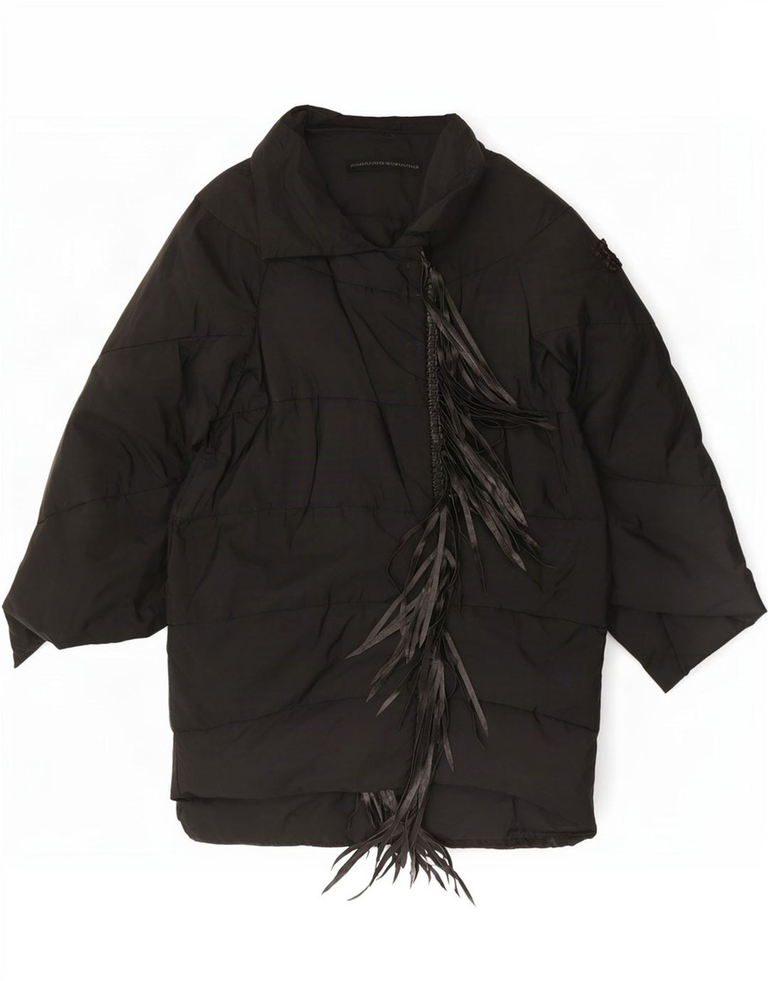 Ermanno Scervino Polstret Frakke IT 42 Medium Sort Polyester til kvinder