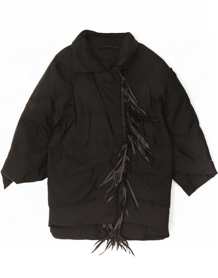Ermanno Scervino Polstret Frakke IT 42 Medium Sort Polyester til kvinder