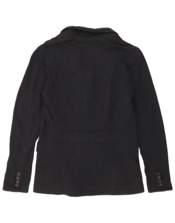 Ralph Lauren Dame 3 Button Blazer Jacket US 6 Medium Sort Bomuld