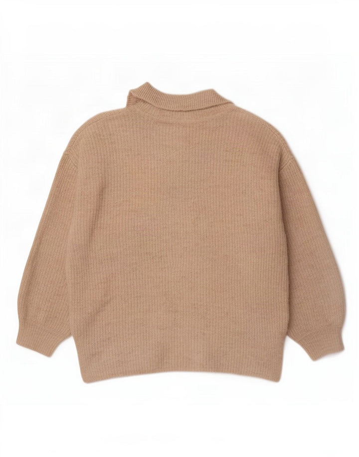 Marks & Spencer Dame Polo Neck Jumper Sweater UK 14 Medium Beige Akryl