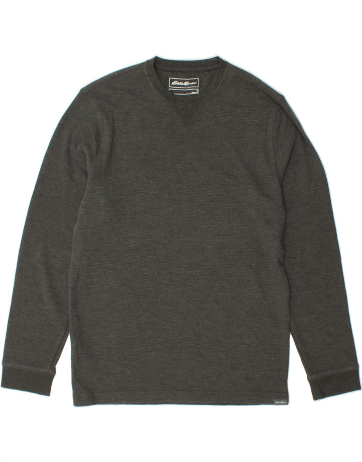 EDDIE BAUER Mens Top Long Sleeve UK 10 Small Grey Cotton Vintage Eddie Bauer and Second-Hand Eddie Bauer from Messina Hembry 