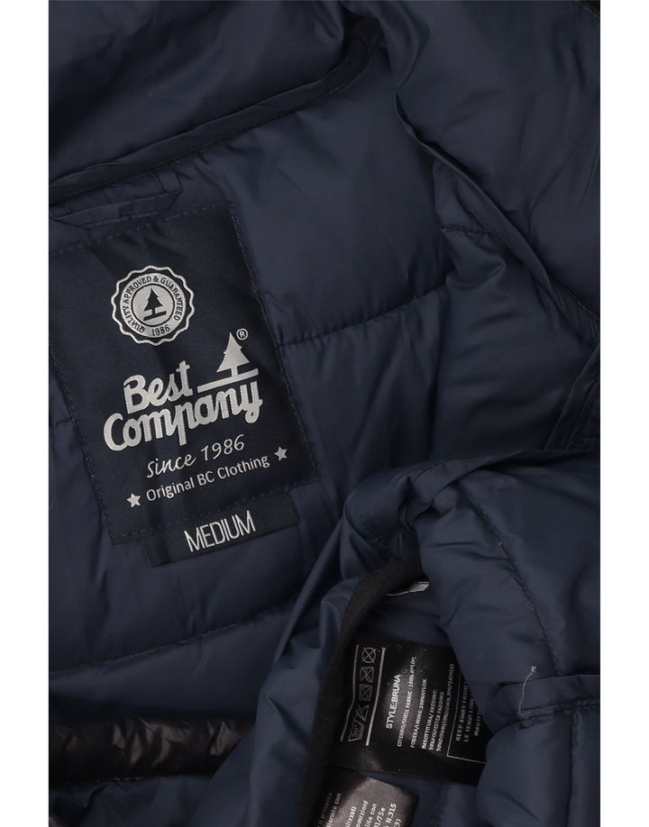 BEDSTE FIRMA Dame hættepolstret jakke UK 14 Medium Sort Polyester