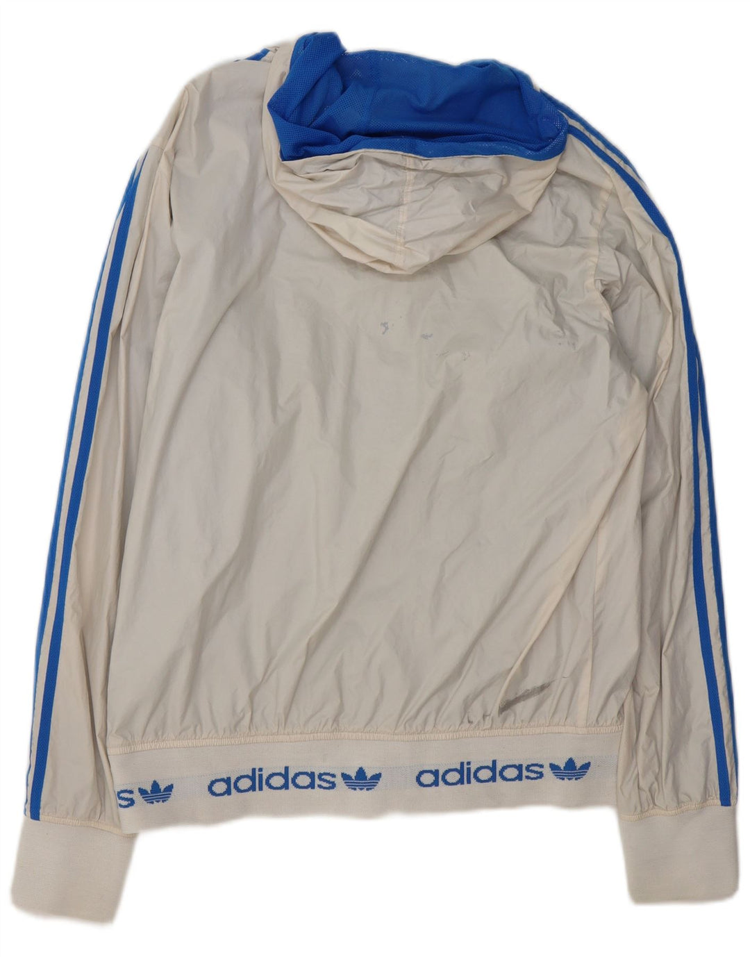 Adidas Herre Grafisk Vendbar hættejakke UK 38 Medium White Colourblock