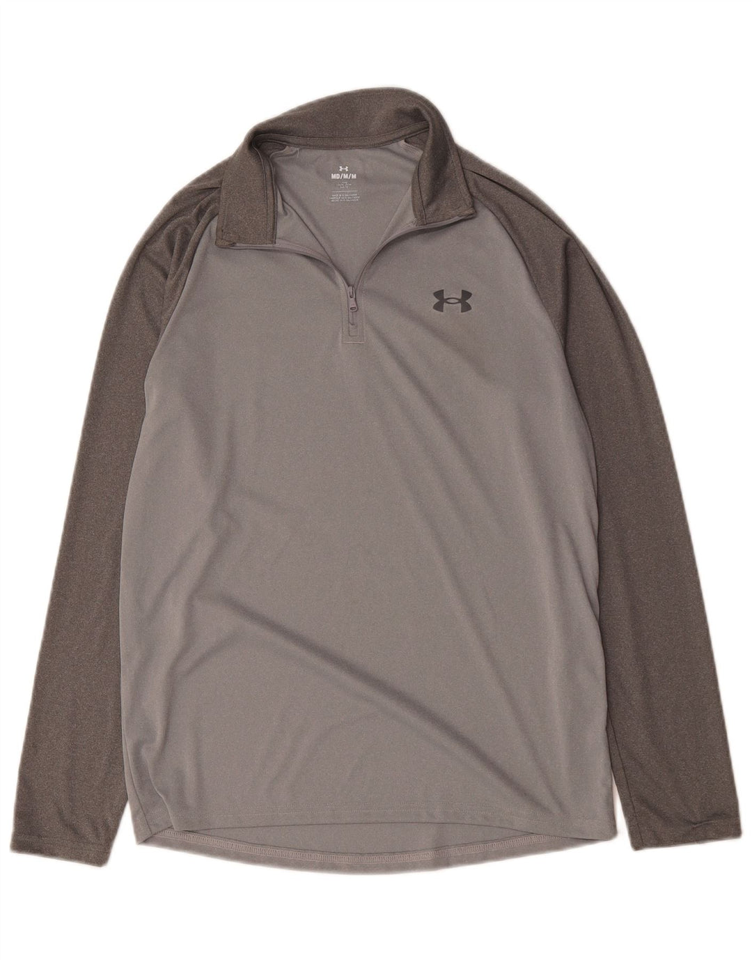 Under Armour Herre Zip Neck Top Langærmet Medium Grey Colourblock