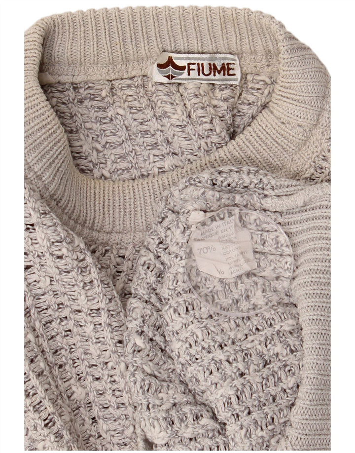 Fiume Herre Crew Neck Jumper Sweater IT 52 Stor Grå Bomuld