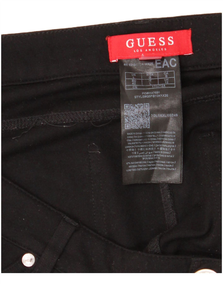 GUESS Dame Højtalje Skinny Casual Bukser UK 12 Medium W34 L27 Sort