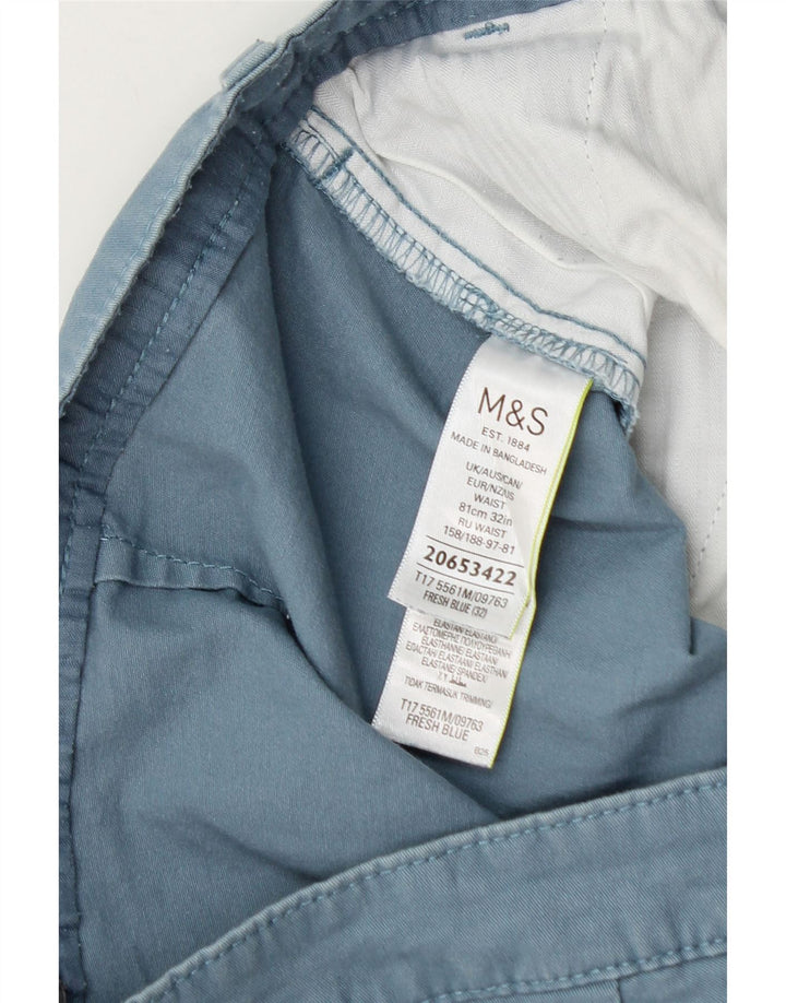 Marks & Spencer Herre Chino Shorts W32 Medium Blue Bomuld
