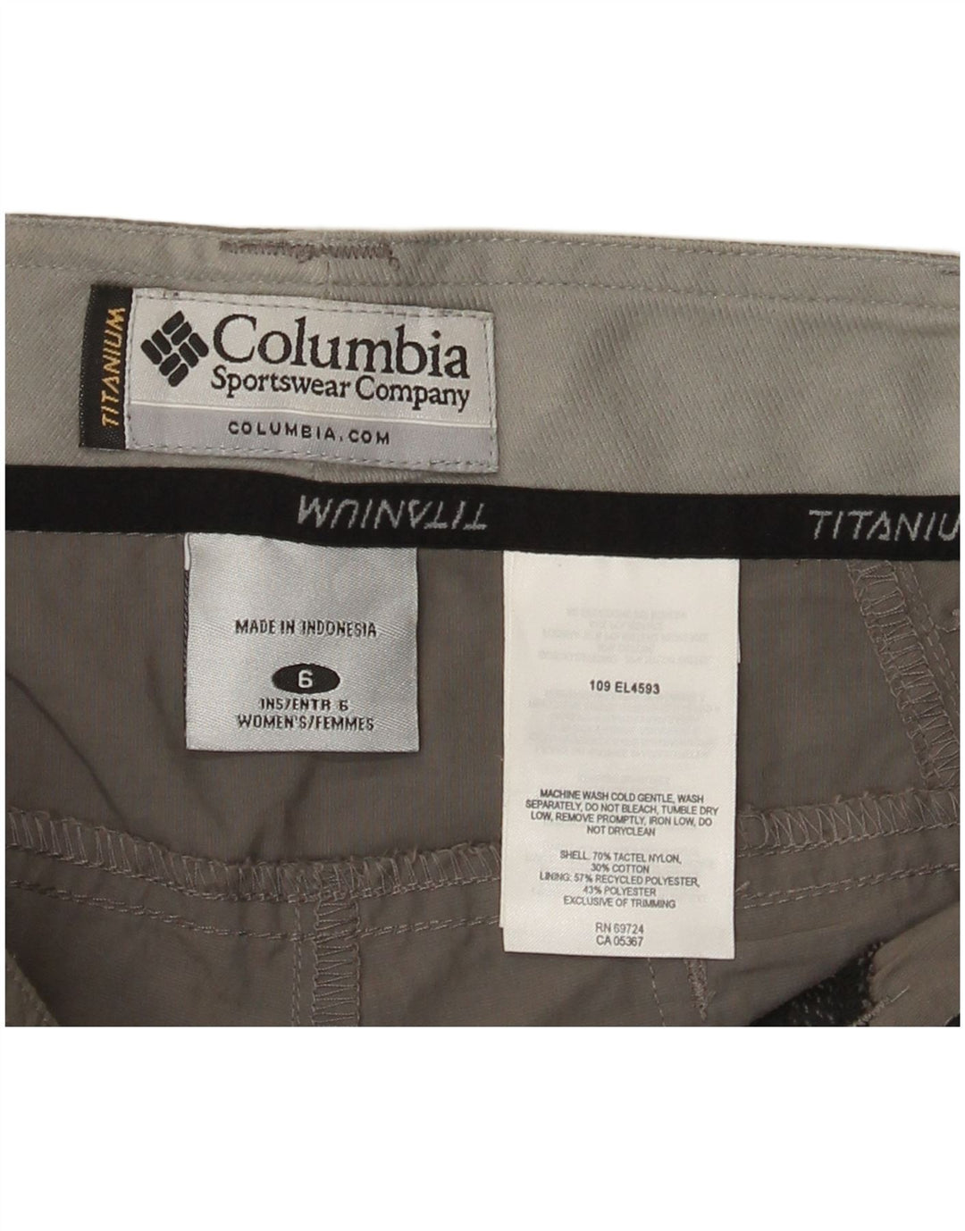Columbia Dame Titanium Cargo Shorts US 6 Medium W32 Grå Tactel