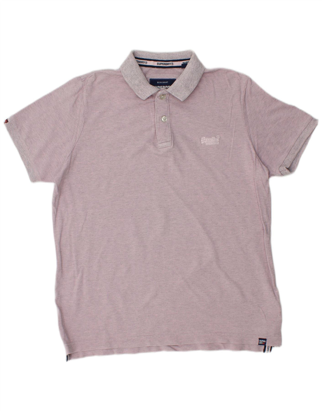 SUPERDRY Polo Shirt til mænd 2XL Lilla Bomuld