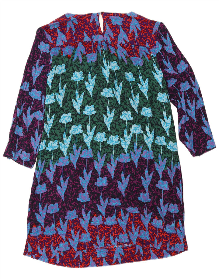 White Stuff Womens 3/4 ærmer Shift Dress UK 14 Large Multicolored Floral