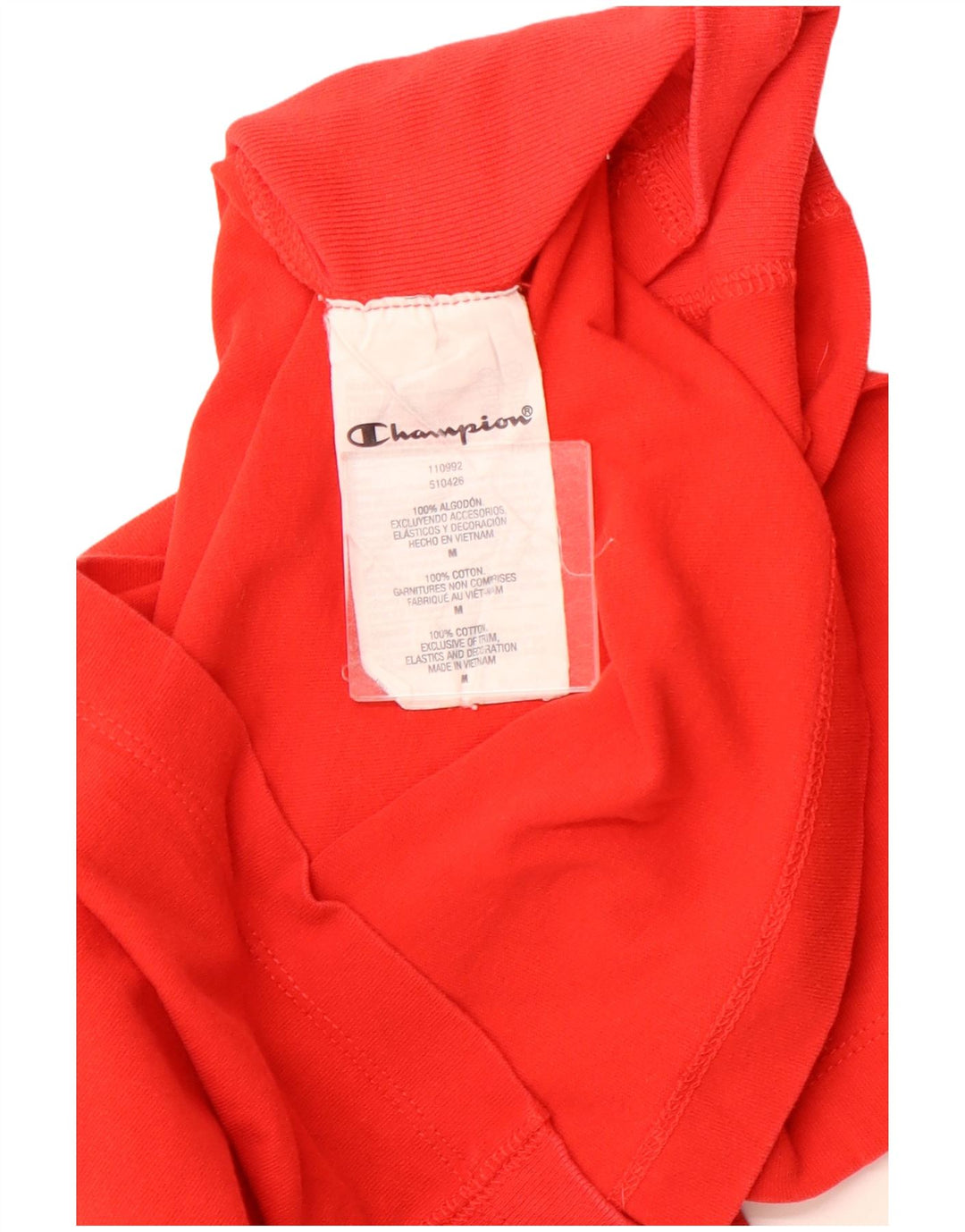 CHAMPION Dame Grafisk T-Shirt Top UK 12 Medium Rød Bomuld