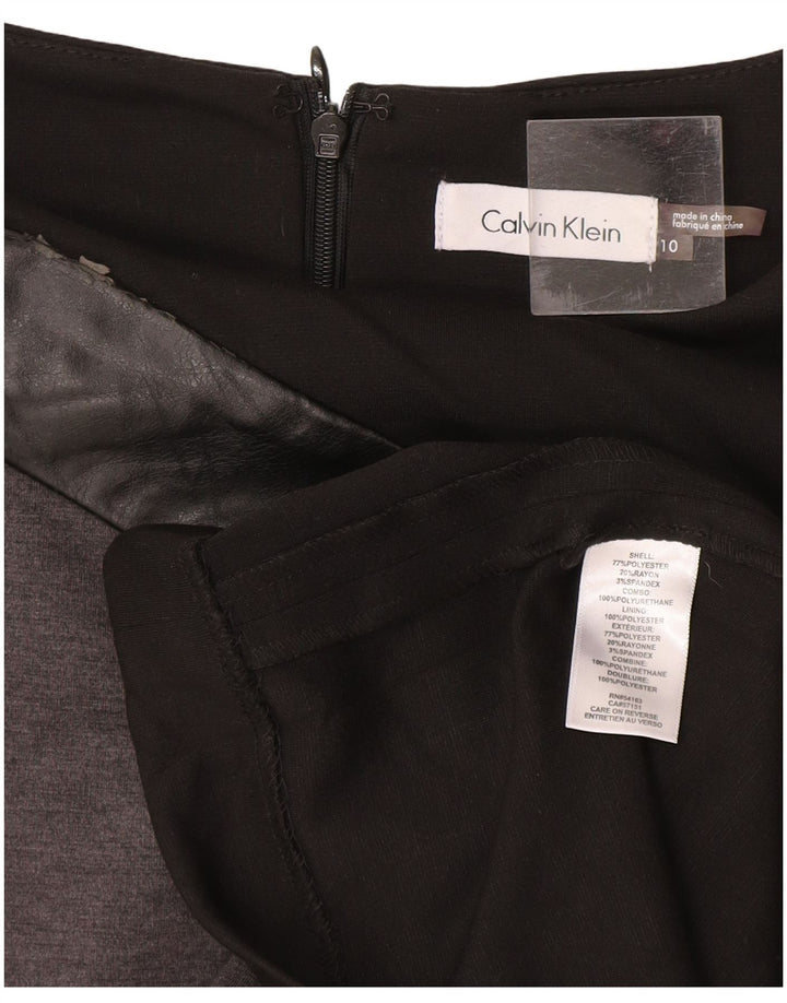 Calvin Klein Dame Ærmeløs Skede Kjole US 10 Medium Sort Colourblock