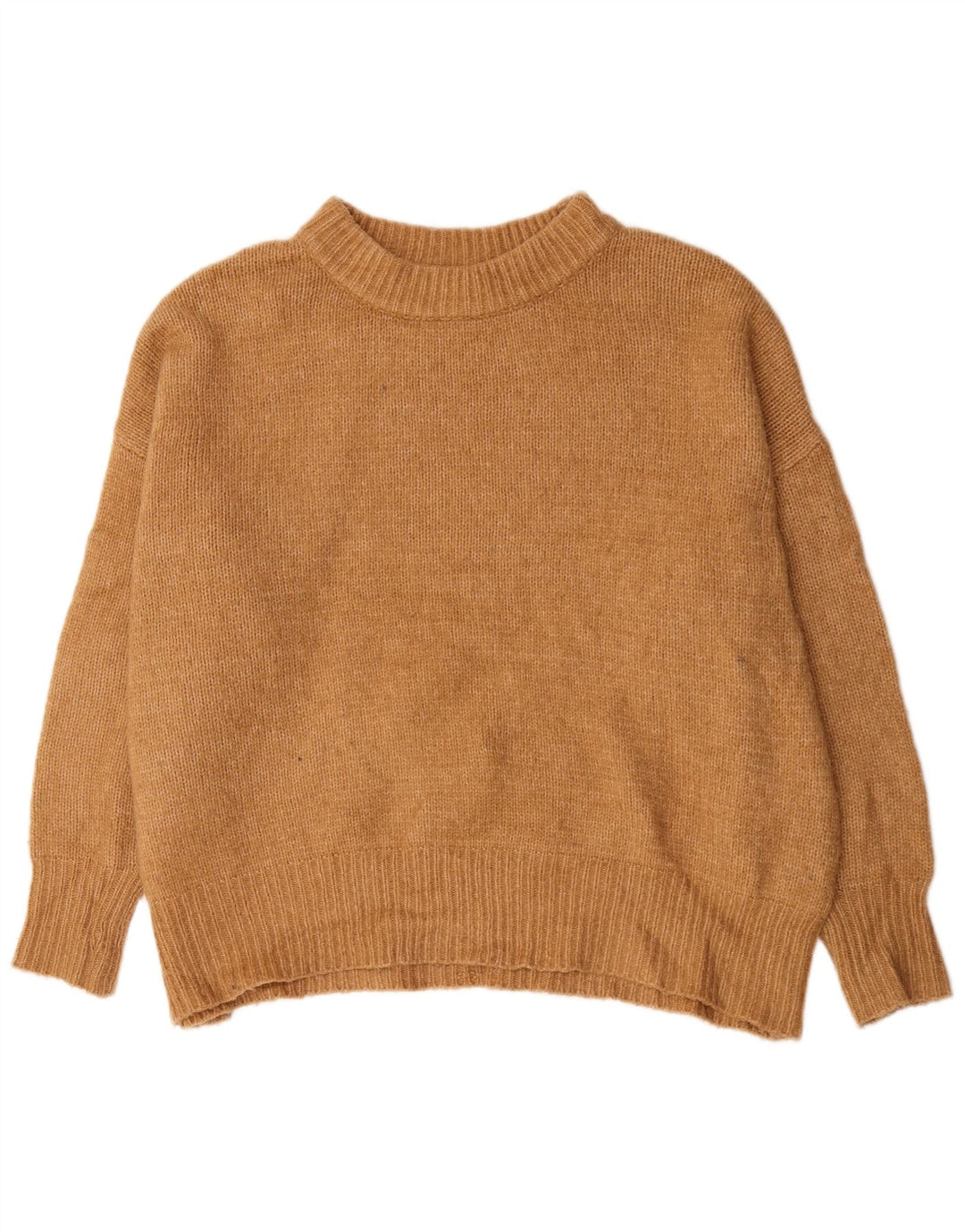 Zara Dame Oversized Turtle Neck Jumper Sweater UK 10 Small Beige Akryl