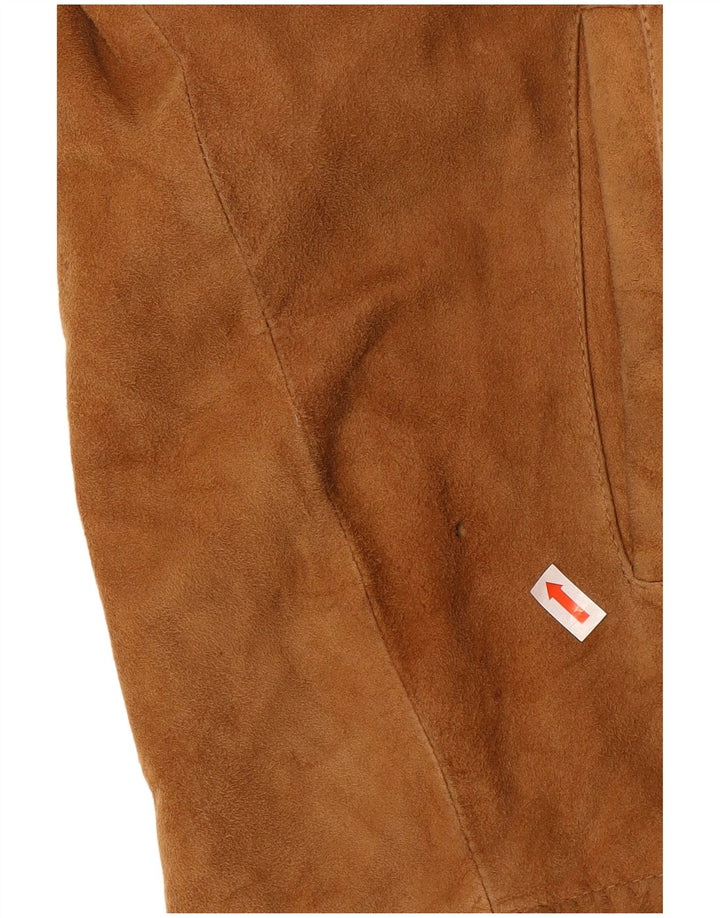 VINTAGE Herre ruskindsjakke IT 50 Stor brunt læder