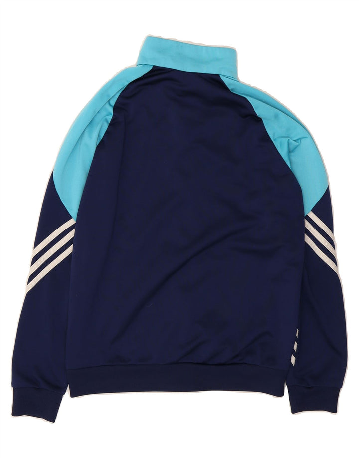 ADIDAS Boys Tracksuit Top Jacket 13-14 Years Navy Blue Colourblock Vintage Adidas and Second-Hand Adidas from Messina Hembry 