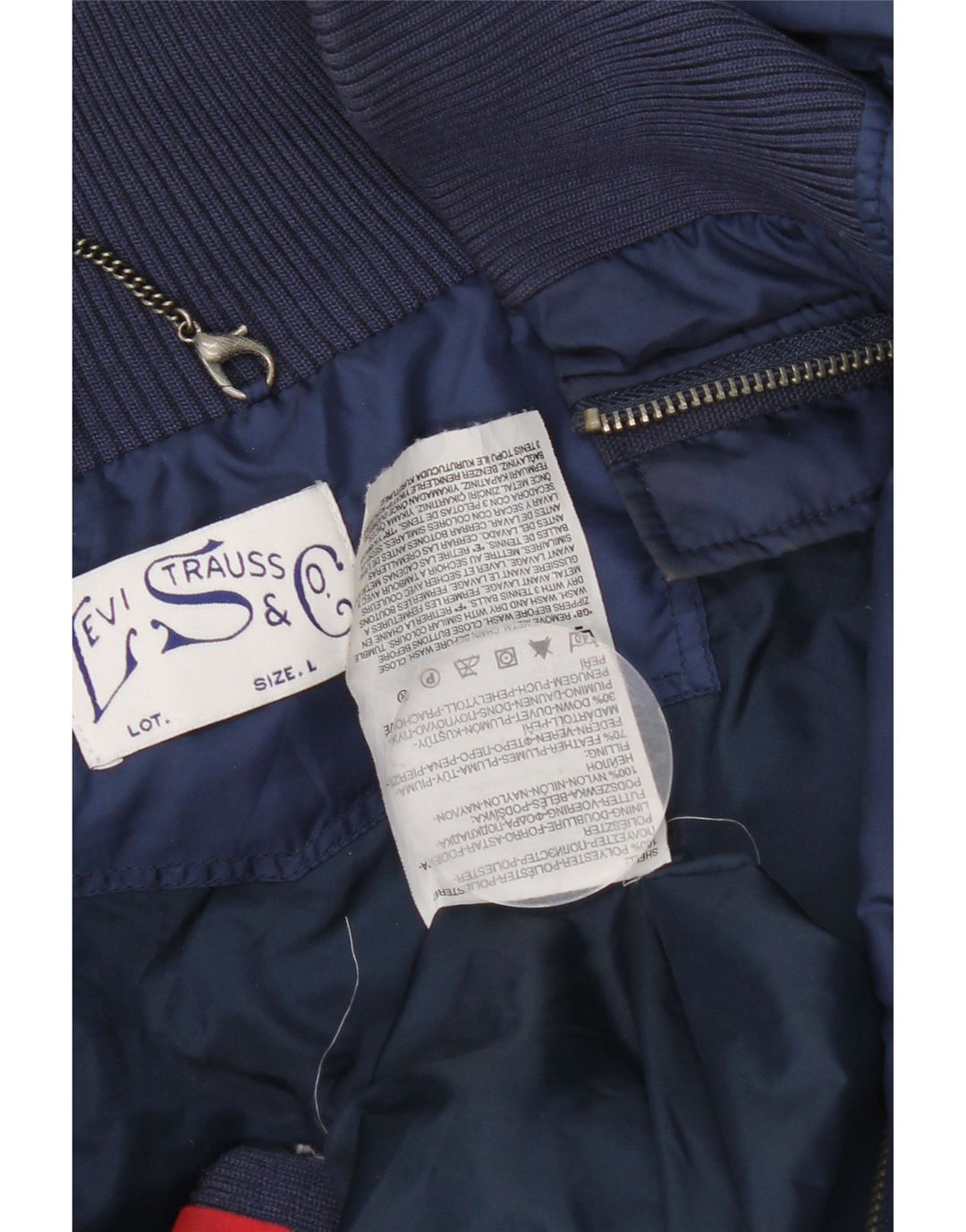 Levi's polstret jakke til kvinder UK 16 Stor marineblå polyester