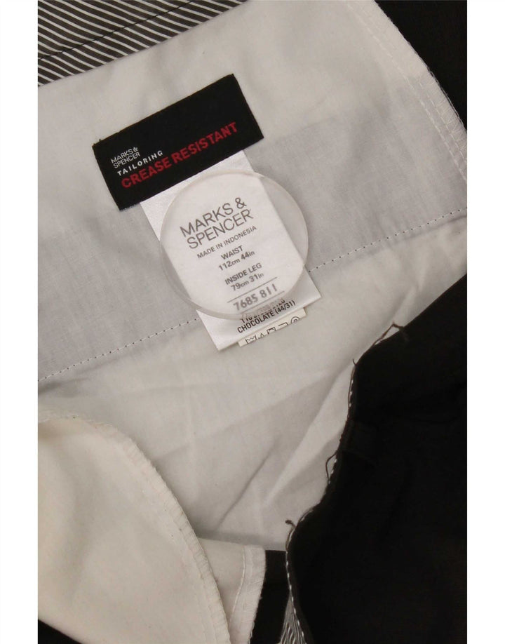 Marks & Spencer Herre Pegged Suit Bukser W44 L31 Brun Polyester